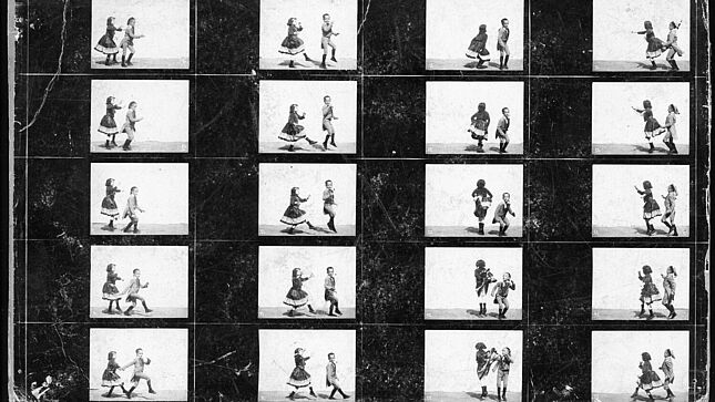 Reihenaufnahmen für Abblätterbücher mit tanzenden Kindern, 1896