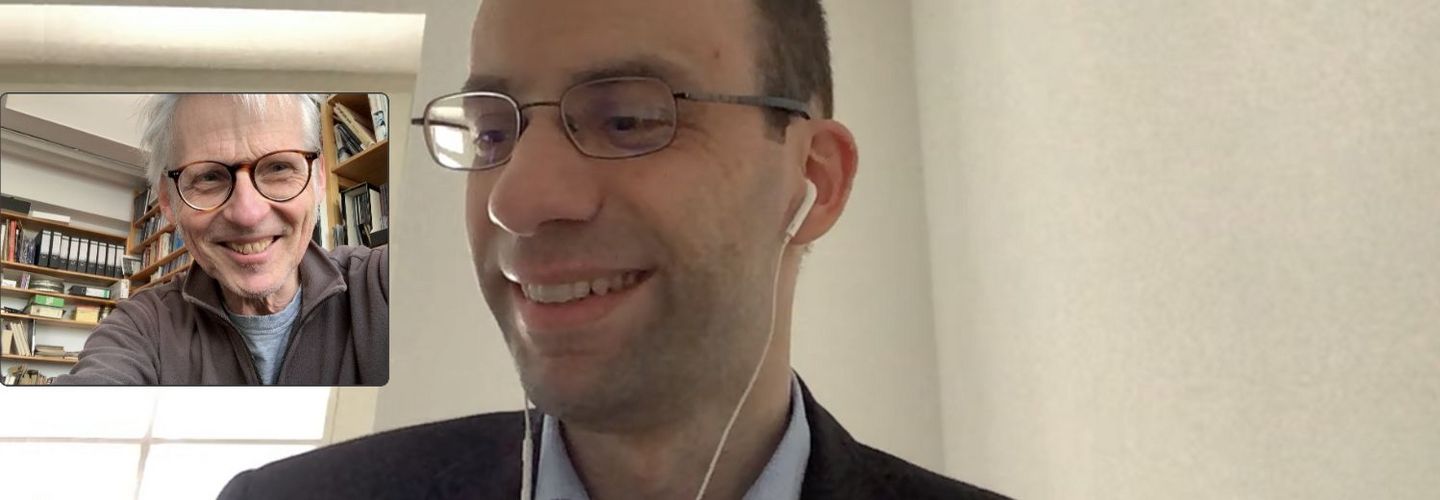 Maximilian Schönherr&nbsp;und&nbsp;Stefan Walter bei der Aufnahme des Podcasts.