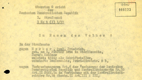 Aufhebung des Urteils gegen Paul Merker am 13. Juli 1956