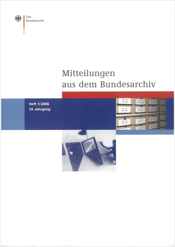 Cover der Mitteilungen aus dem Bundesarchiv (1/2006)
