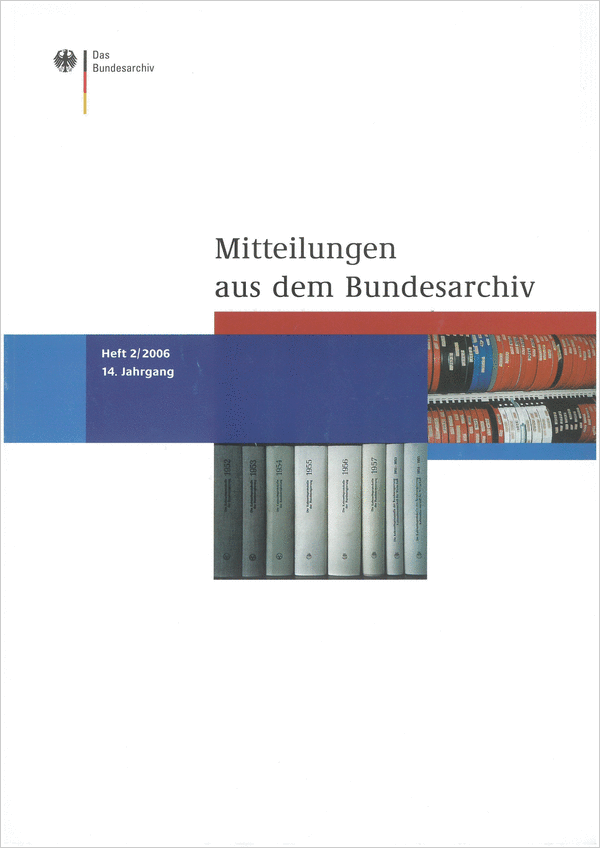 Cover der Mitteilungen aus dem Bundesarchiv (2/2006)