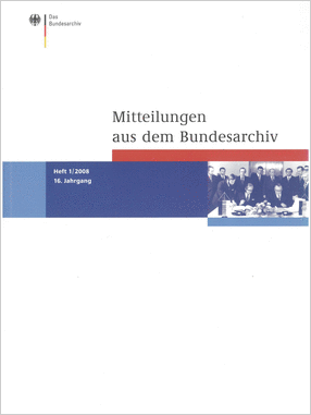 Cover der Mitteilungen aus dem Bundesarchiv (1/2008)