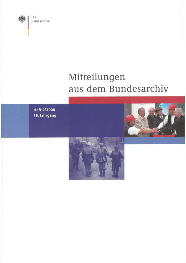 Cover der Mitteilungen aus dem Bundesarchiv (2/2008)