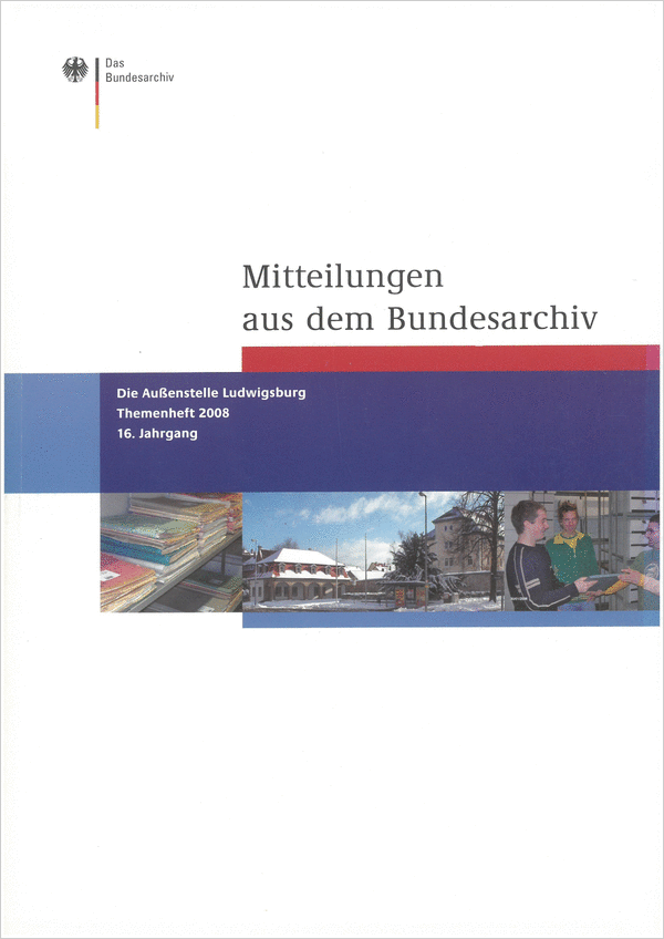 Cover der Mitteilungen aus dem Bundesarchiv (3/2008)