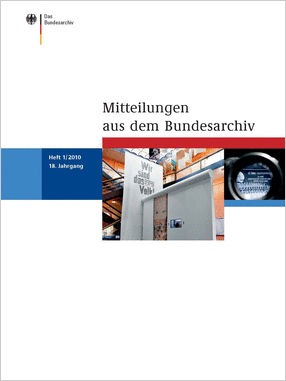 Cover der Mitteilungen aus dem Bundesarchiv (1/2010)