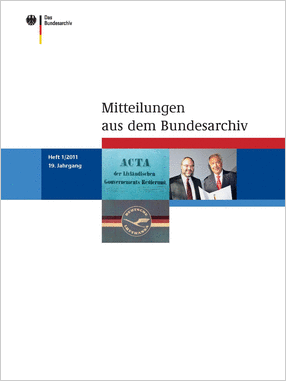 Cover der Mitteilungen aus dem Bundesarchiv (1/2011)
