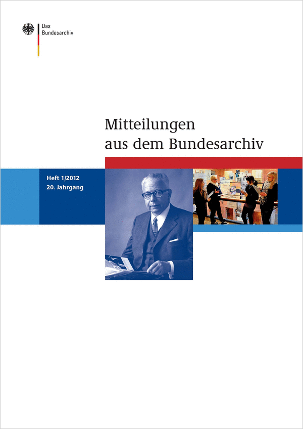 Cover der Mitteilungen aus dem Bundesarchiv (1/2012)