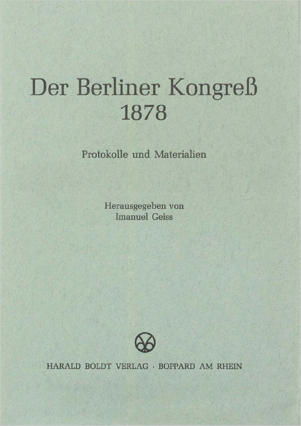 Grünes Cover der Publikation „Der Berliner Kongreß 1878“