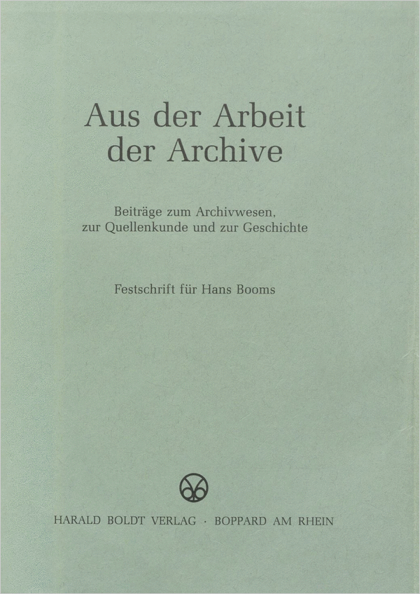 Grünes Cover der Publikation „Aus der Arbeit der Archive“