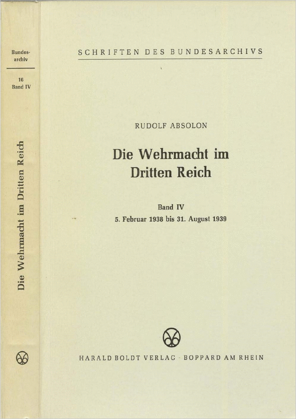 Cover „Die Wehrmacht im Dritten Reich“ (Band 4)