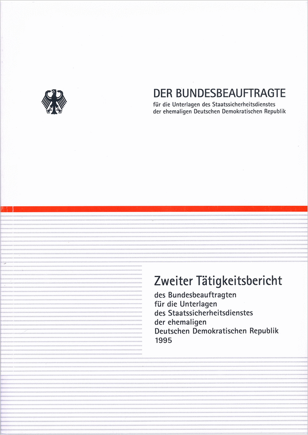 Titelblatt des zweiten Tätigkeitsberichts des BStU